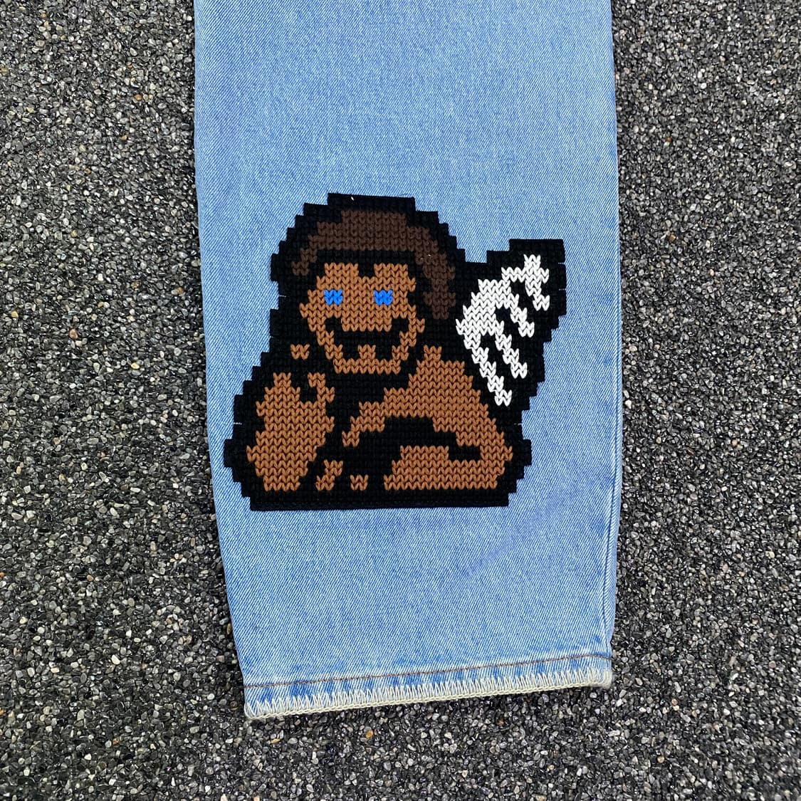 GCDS 픽셀 자수 로고 와이드 데님 팬츠 B3609 상품이미지9