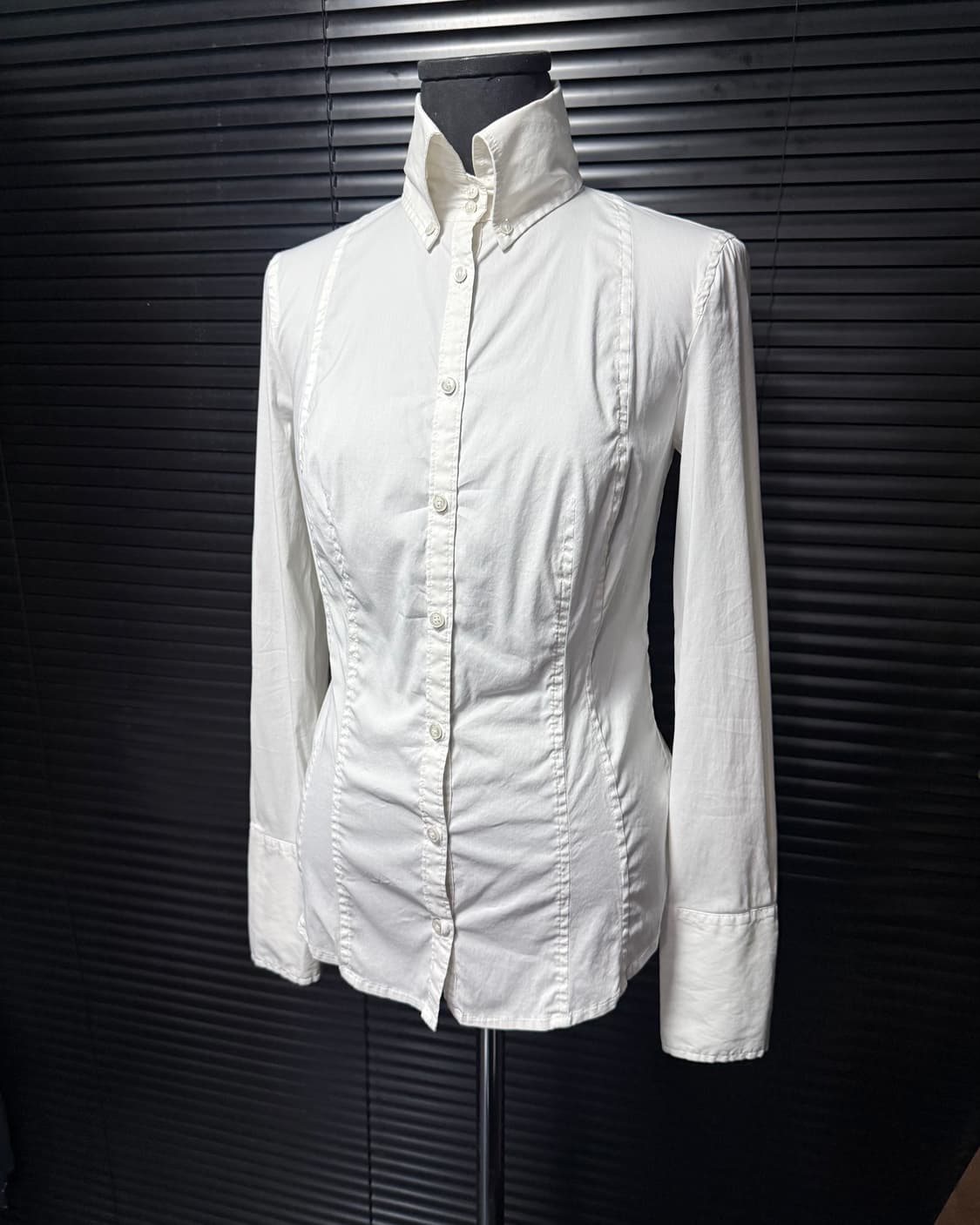 아르마니 익스체인지 화이트 셔츠 흰색 하이넥 커프스 로리 고스 펑크 락 상품이미지1