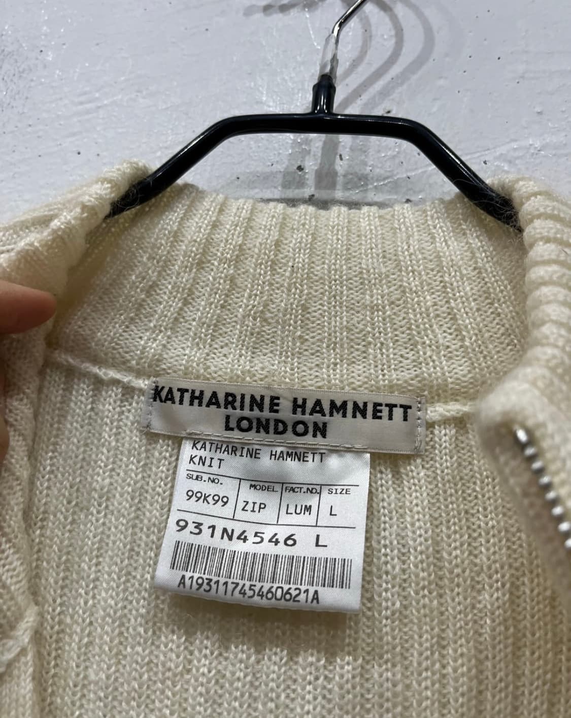 캐서린 햄넷 모헤어 골지 니트집업 Made in JAPAN (L) 상품이미지3