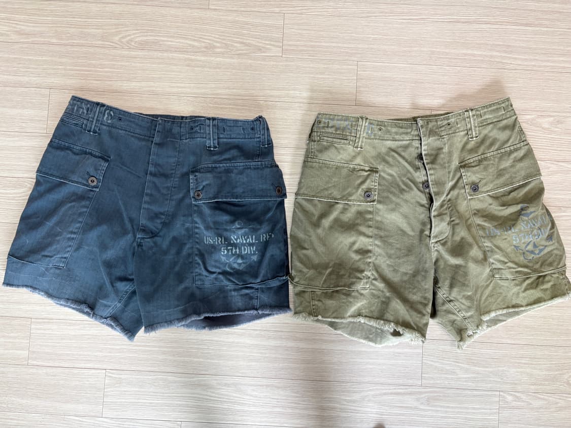 [일괄] 폴로 헤링본 카고 쇼츠 올리브 네이비 32 상품이미지1