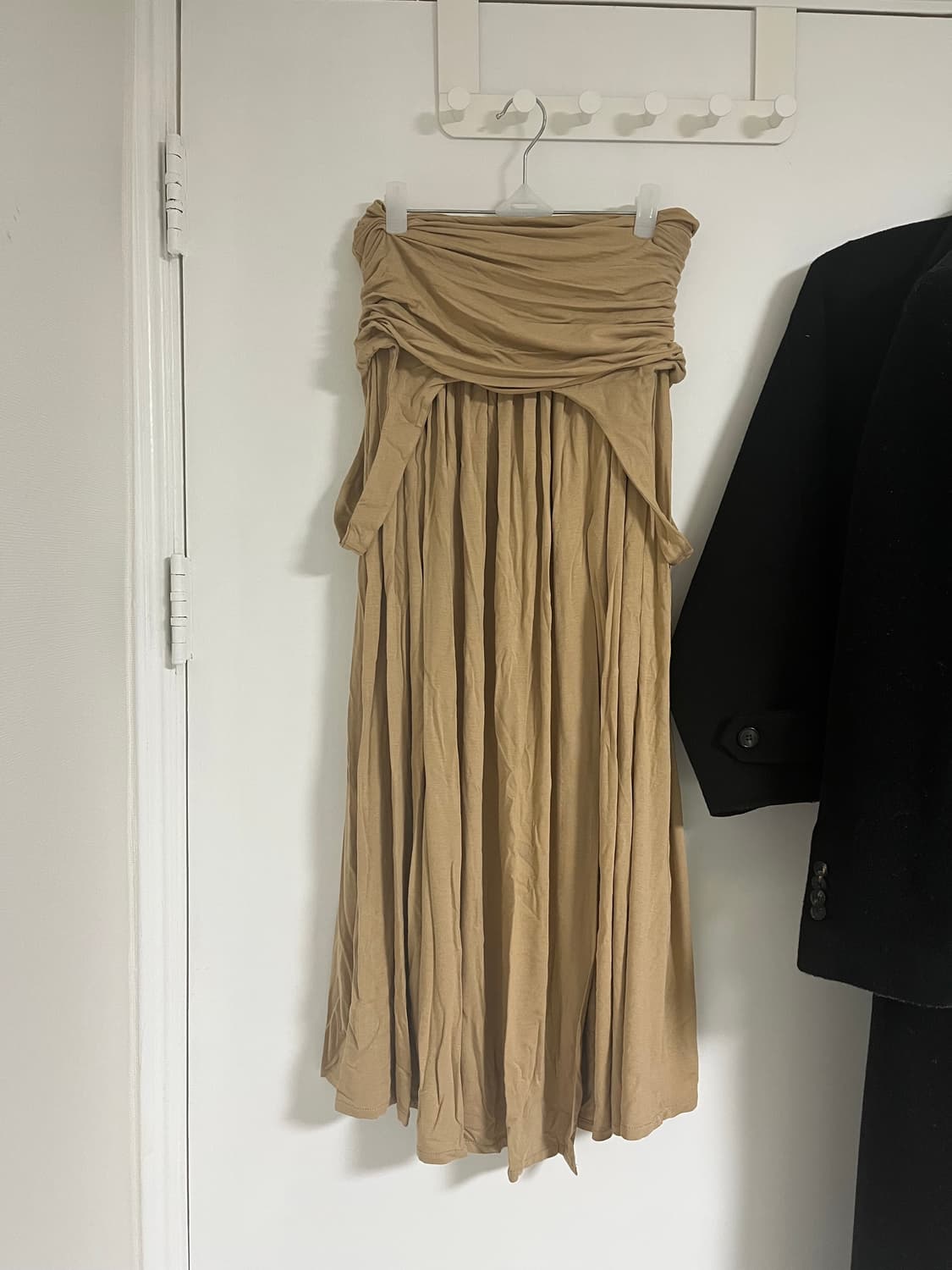 Drape turn over long skirt, SAND 상품이미지1