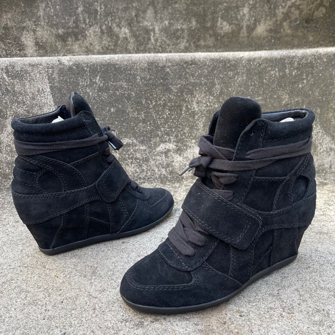 [37] ASH 블랙 스웨이드 웨지힐 스니커즈 (240) 상품이미지3