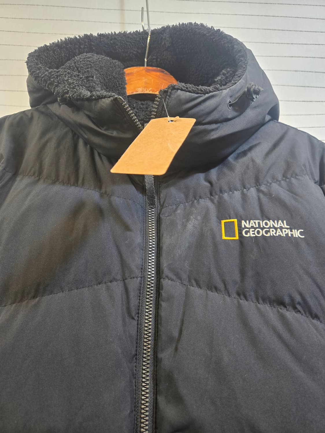 내셔널지오그래픽 블랙 후드 양면 패딩 점퍼 상품이미지2