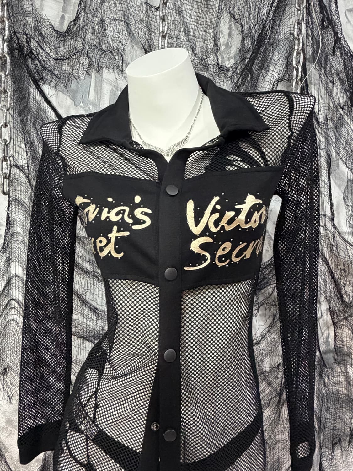 Y2K mesh wing cubic long Cardigan 상품이미지7