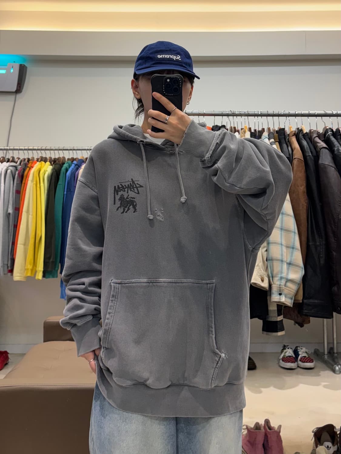 스투시 라스타 라이언 피그먼트 다이드 데미지 후드티 상품이미지6