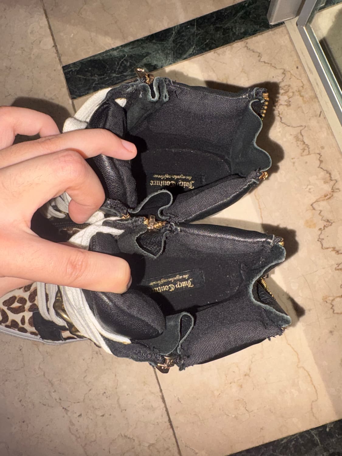 갸루 쥬시꾸띄르 체인 레오파드 호피 하이탑 운동화 상품이미지4