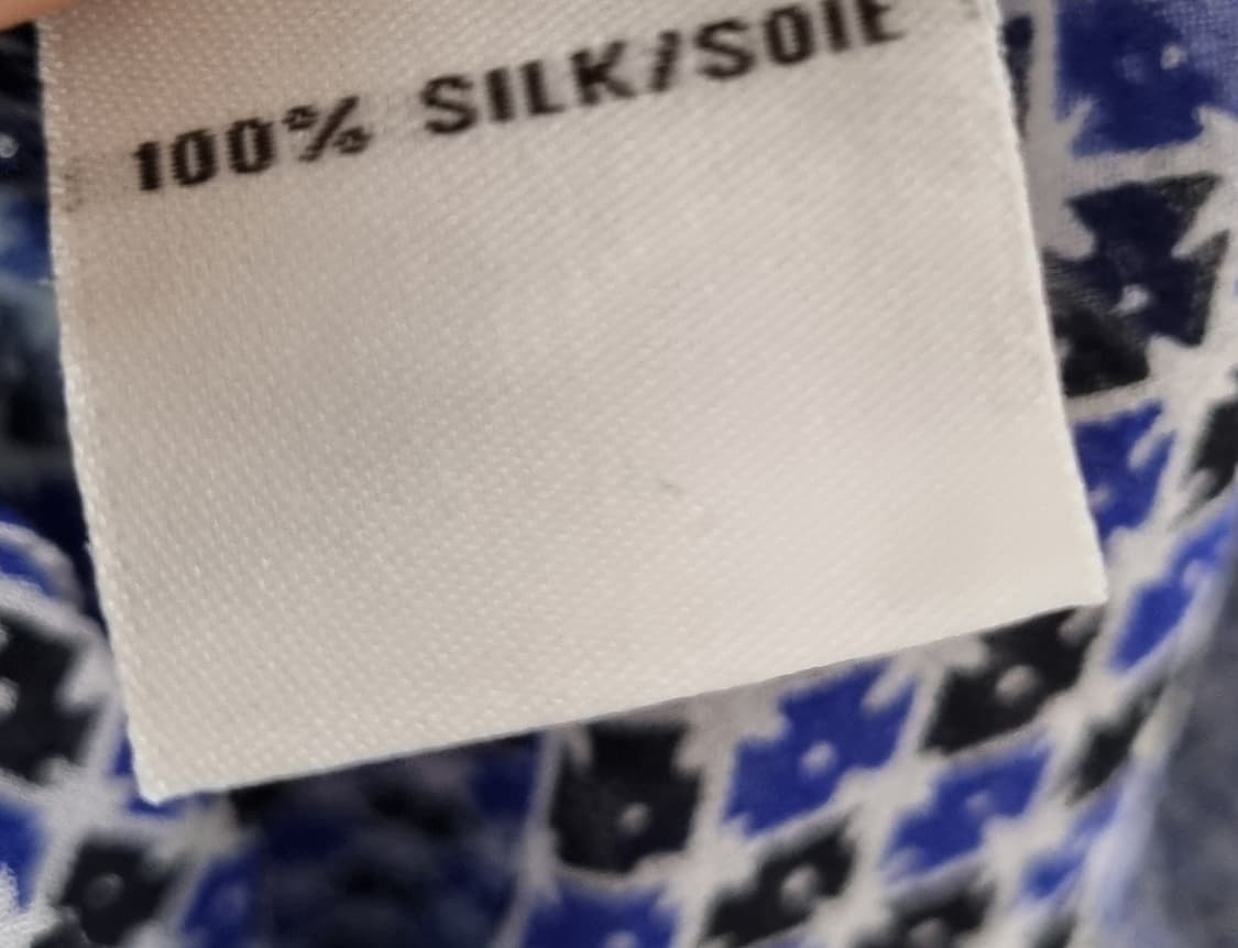 S (55) 다이앤본 블랙+블루 실크100% 블라우스 상품이미지5