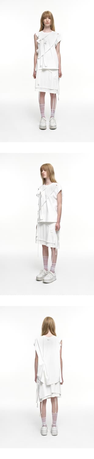 나체 MULTIWAY TIE T-SHIRT (UNISEX) IVORY 상품이미지2