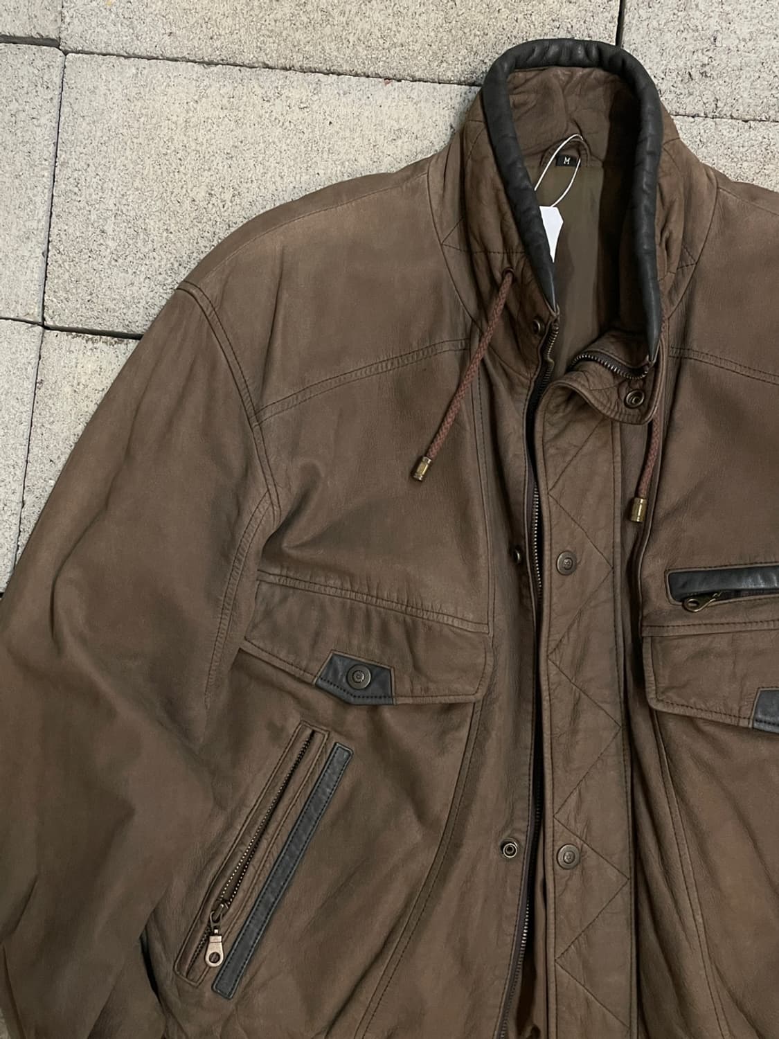 빈티지 레더 봄버 자켓 상품이미지2