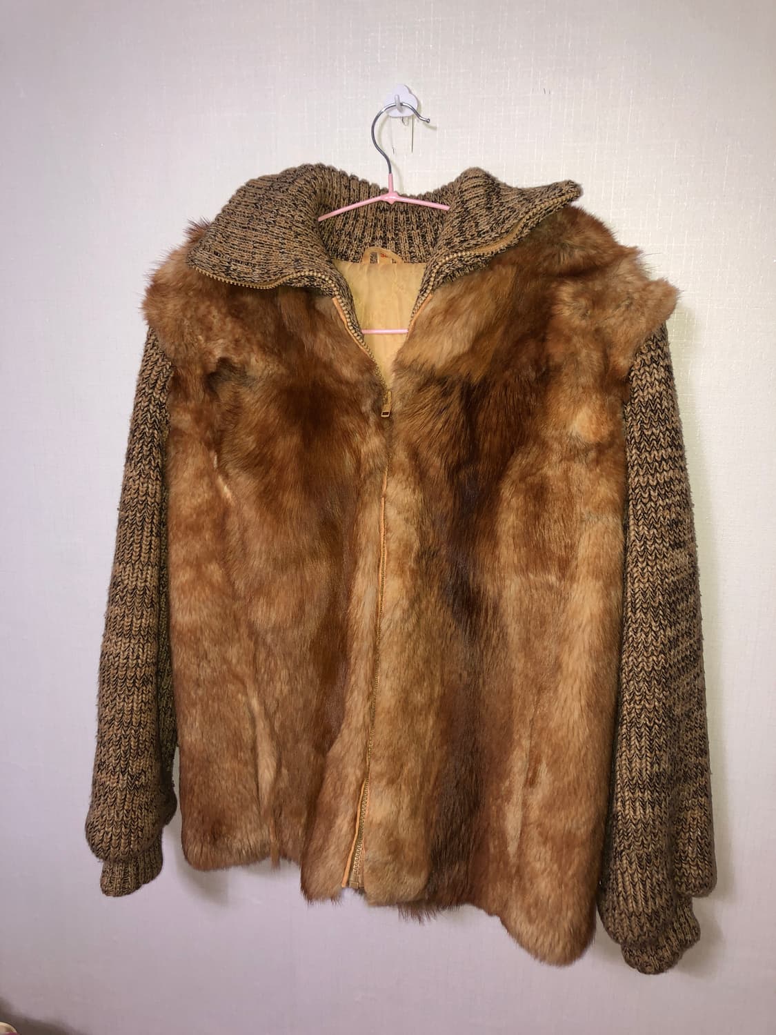 Brown Fur Detail Kintted Zip-up  상품이미지8