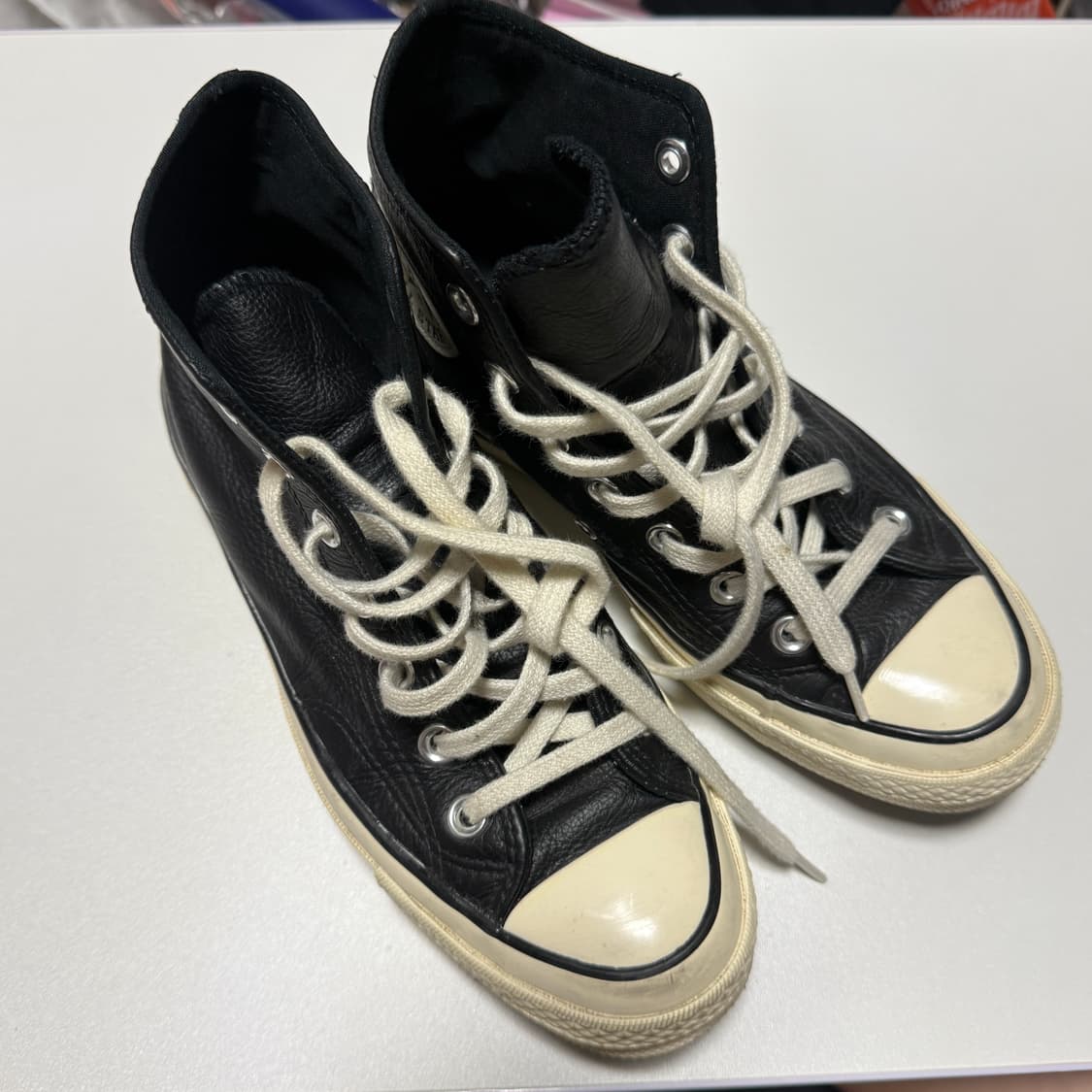 컨버스 척 70 하이 시즈널 레더 블랙 240 상품이미지2