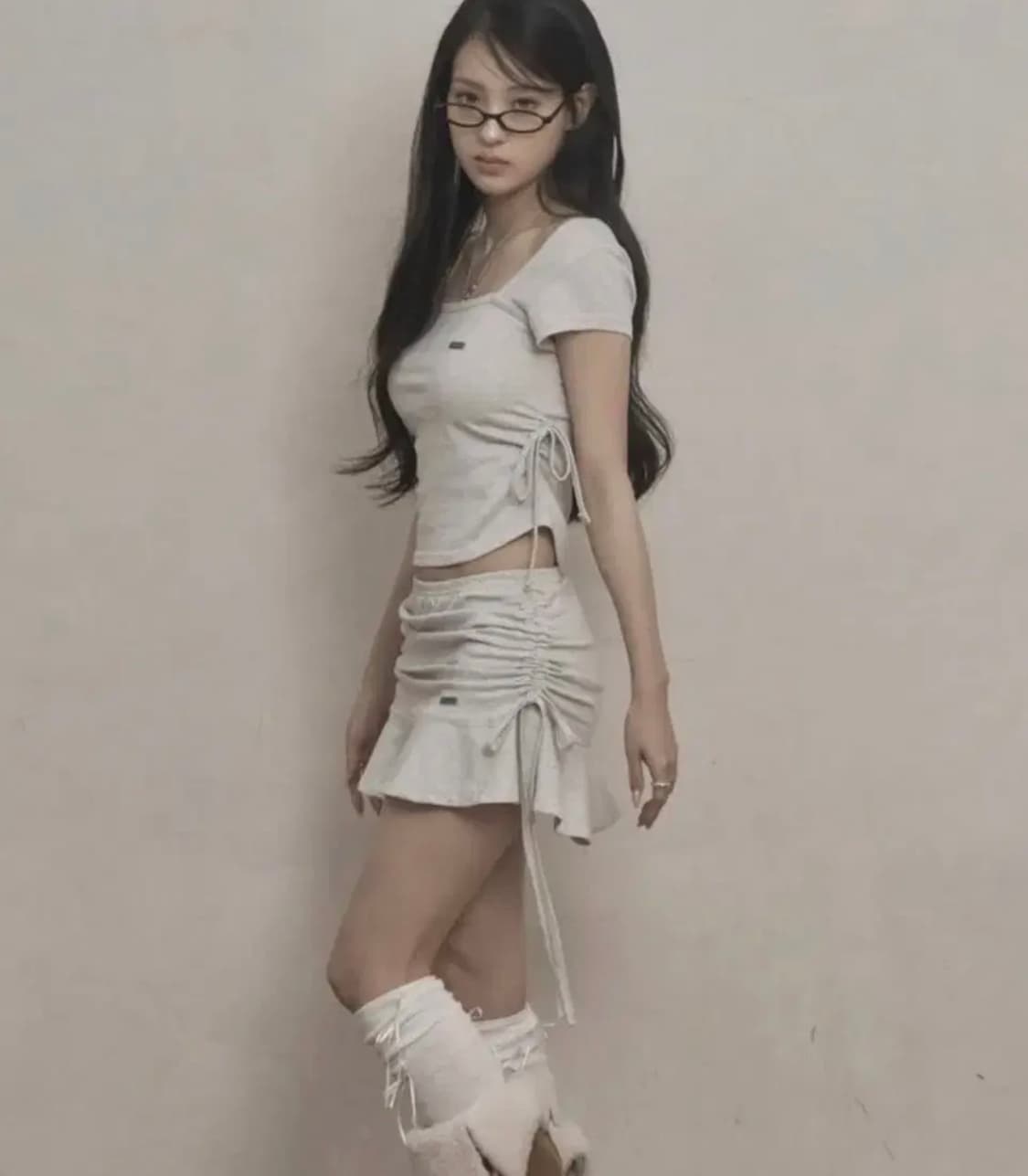 카키포인트 셔링 셋업 멜란지 상품이미지4