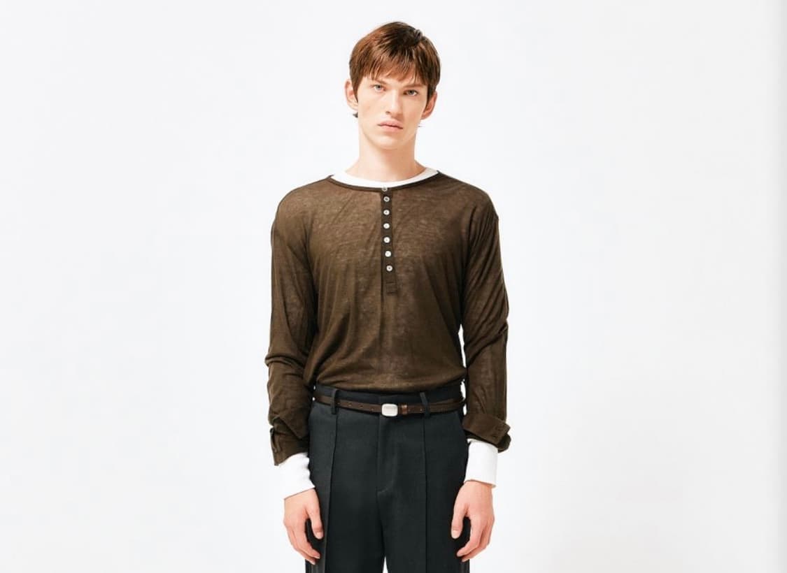 라벨아카이브 Ove wool-blend henley umber 상품이미지1