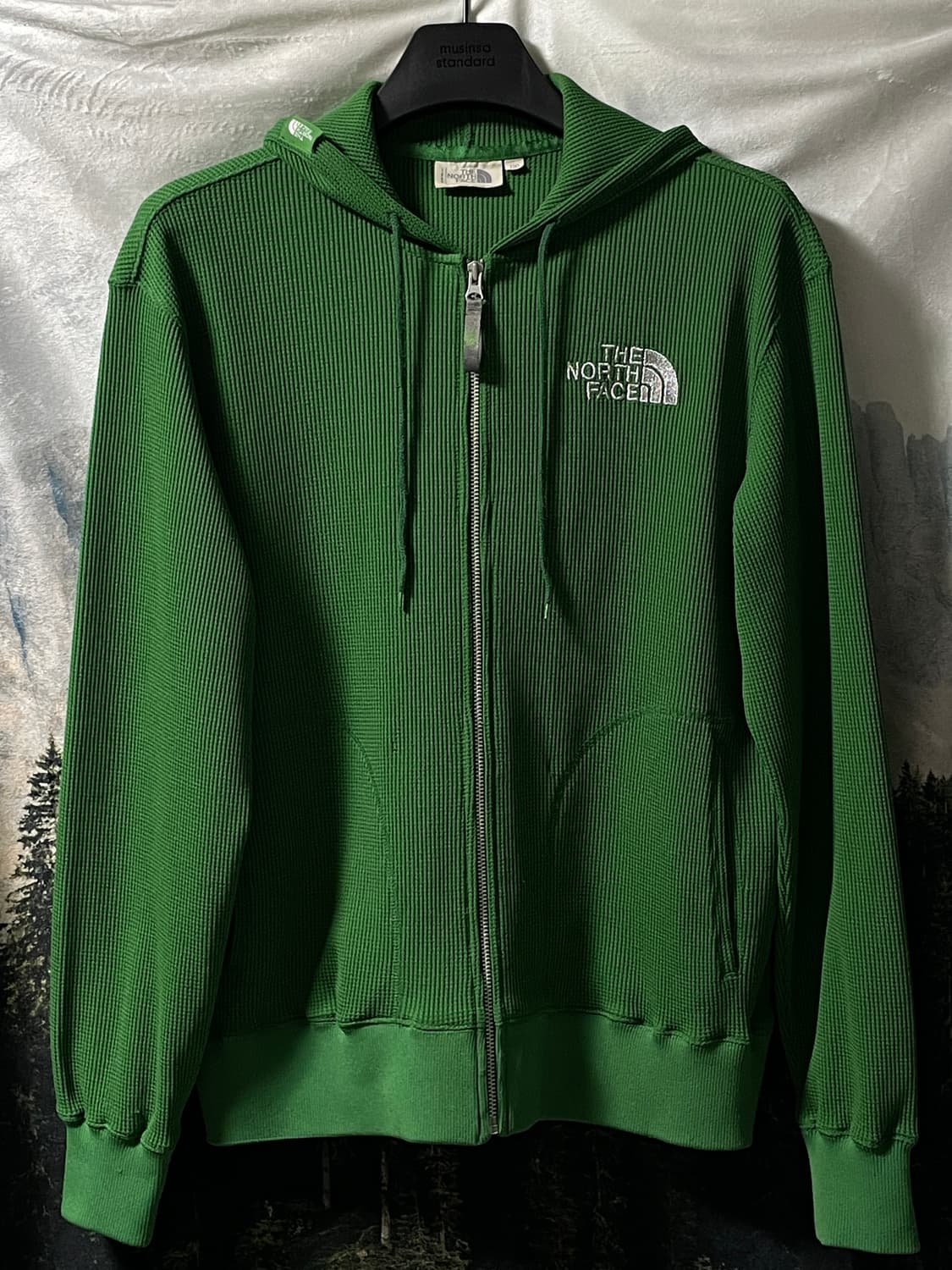 100L 노스페이스 와플 그린 후드집업 라지 상품이미지1