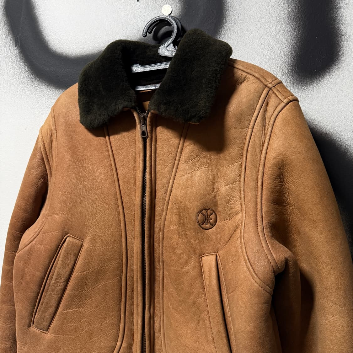 90s 이태리 아이스 버그 Iceberg 양가죽 스웨이드 무스탕 자켓 상품이미지3