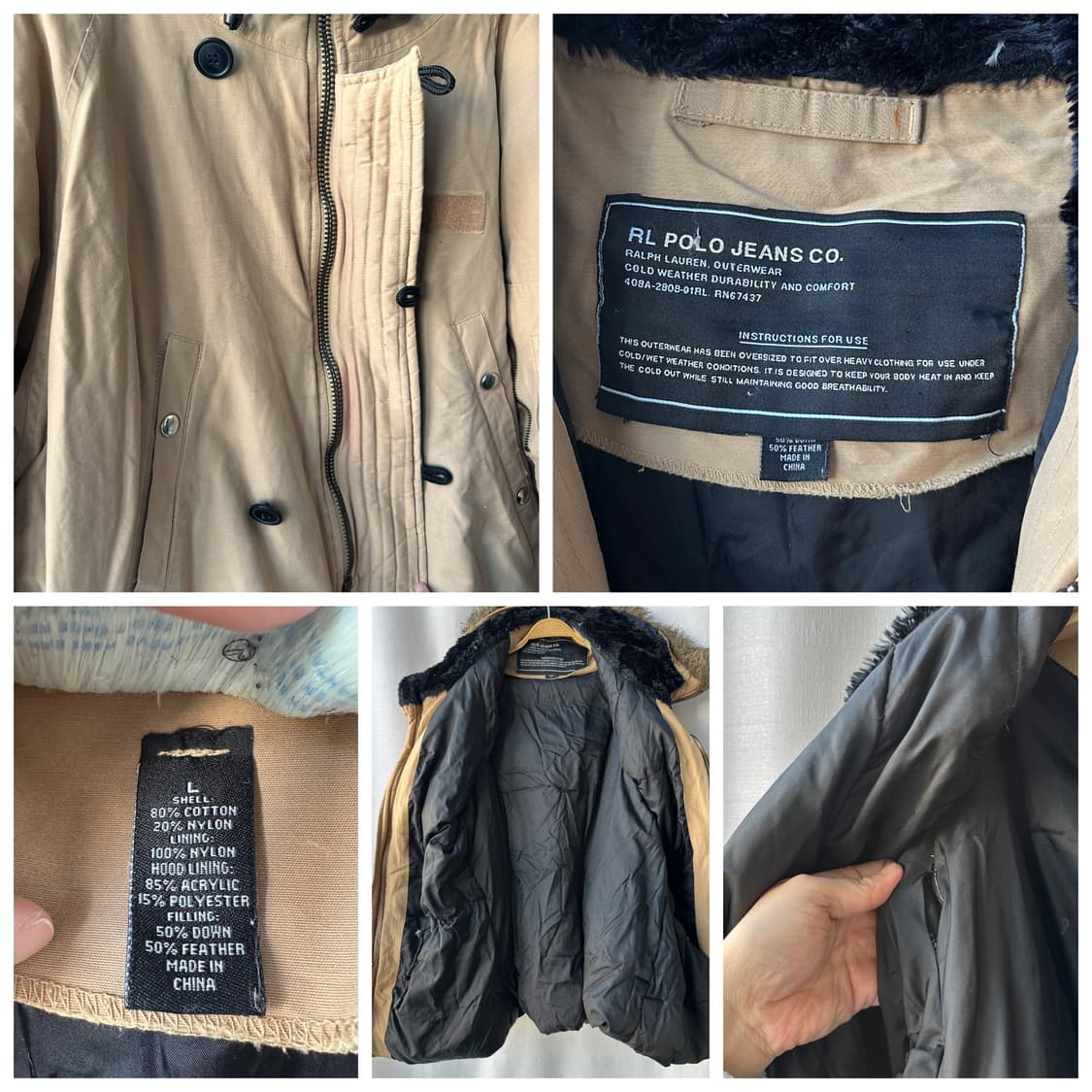 랄프로렌 폴로 진스 다운 파카 N3B 베이지 L 상품이미지10