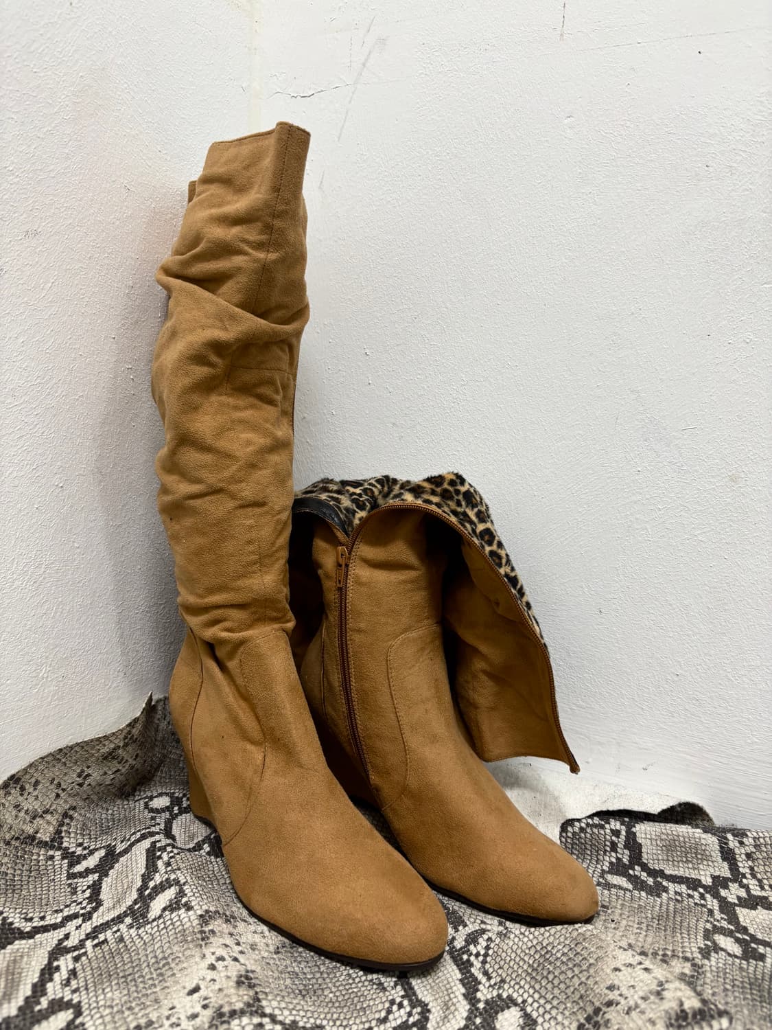 “Vintage” Y2K Leopard Detail Brown Long  상품이미지8