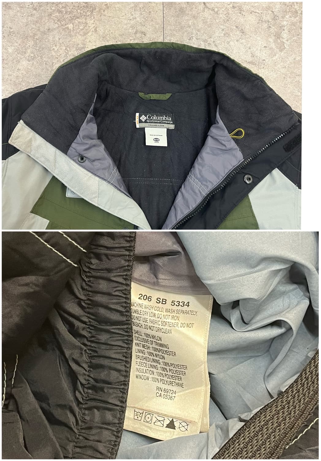 컬럼비아 배색 바람막이 자켓 카키 #csz2678 상품이미지3