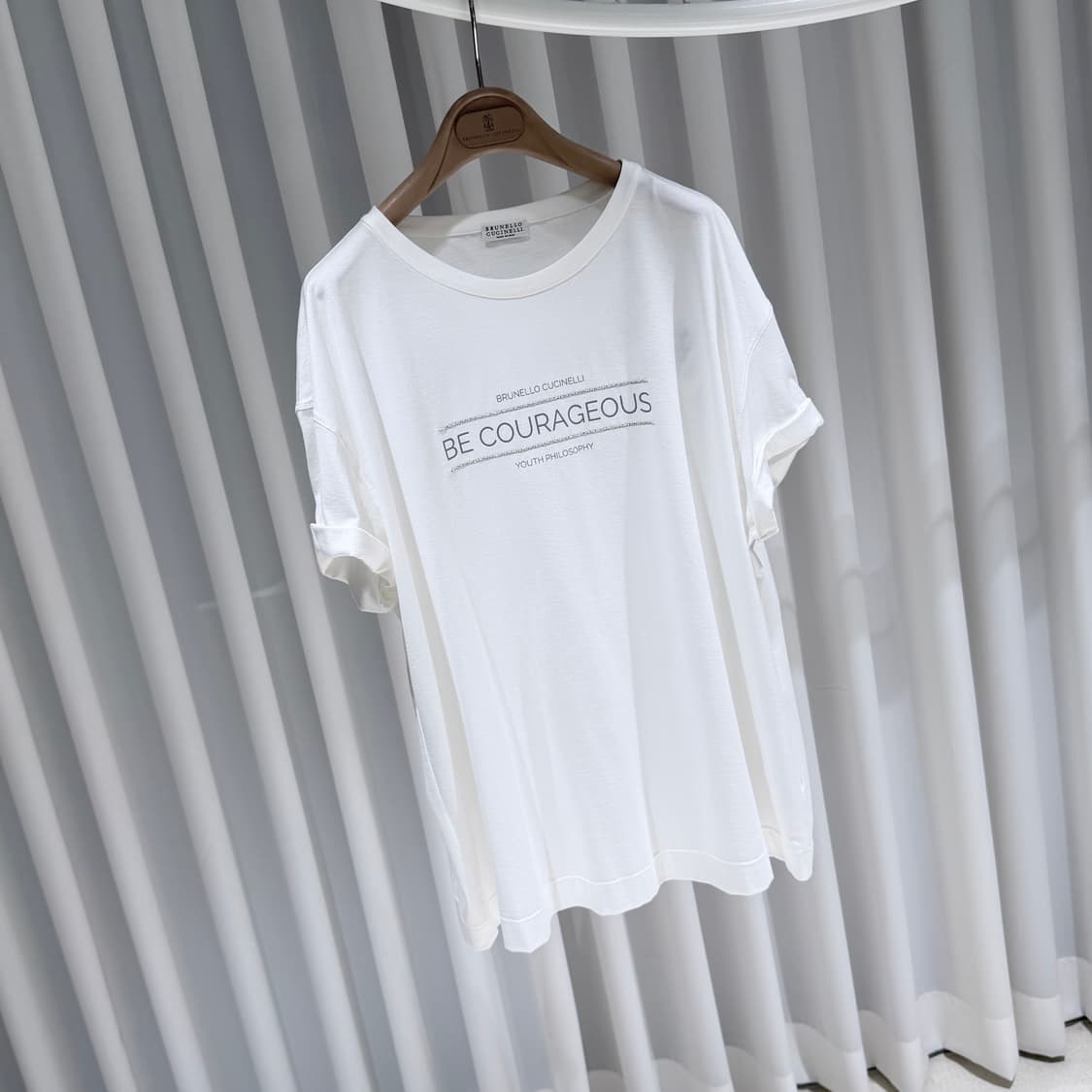 (A+/XXL) / 브루넬로쿠치넬리 프린팅 코튼 화이트 반팔 티셔츠 상품이미지3