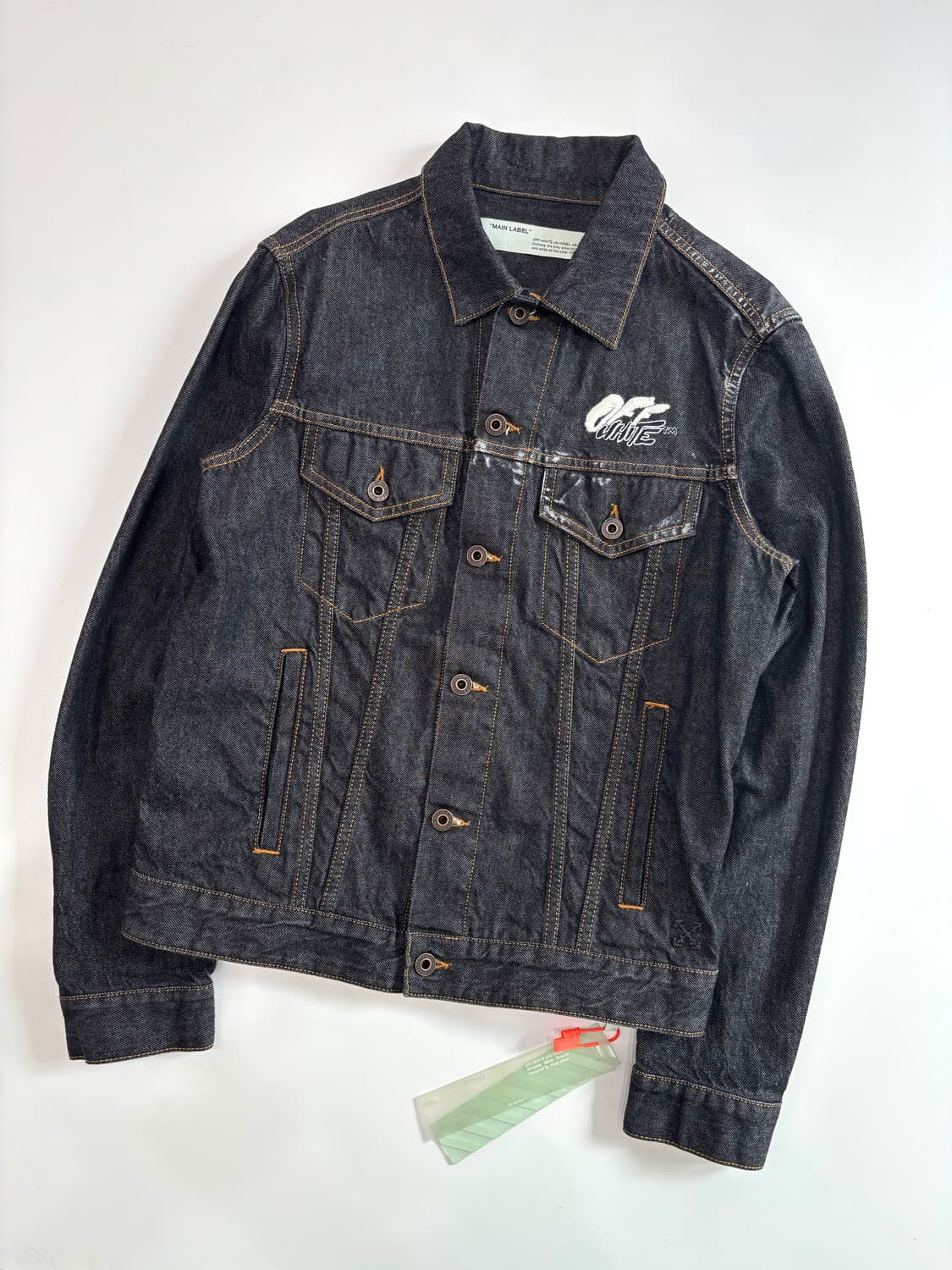 Off White 오프화이트 애로우로고 흑청 데님 자켓 상품이미지2