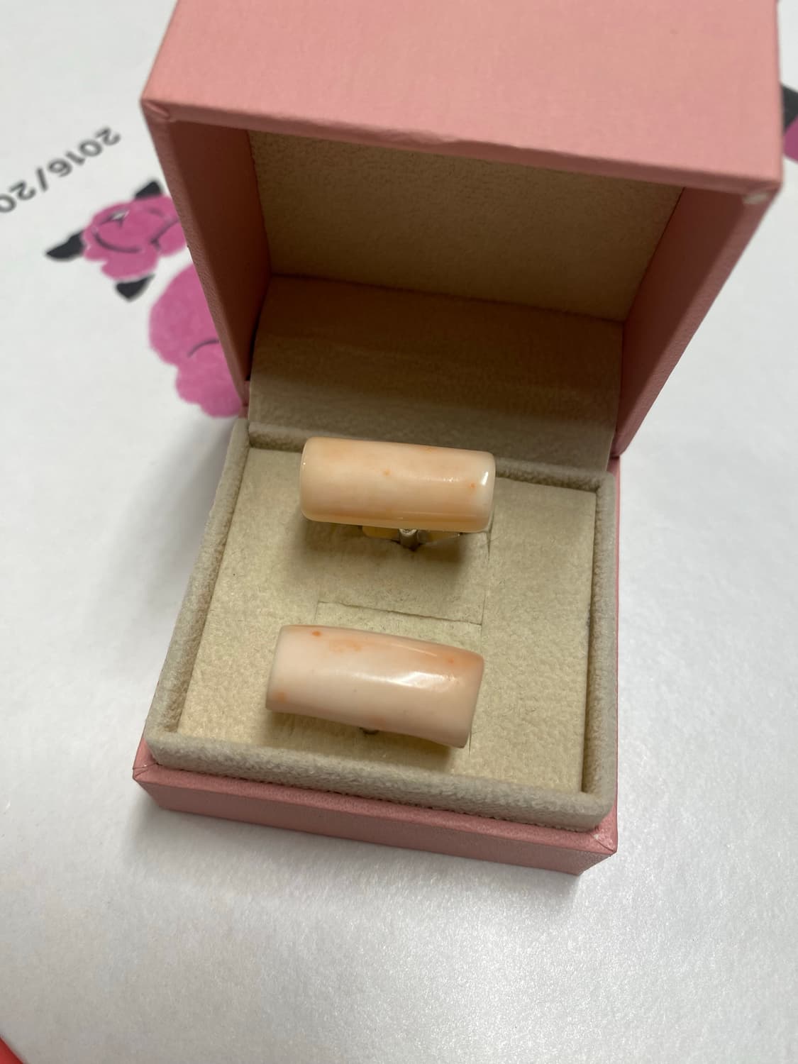 리얼 산호석 커프스 버튼 세트 상품이미지1