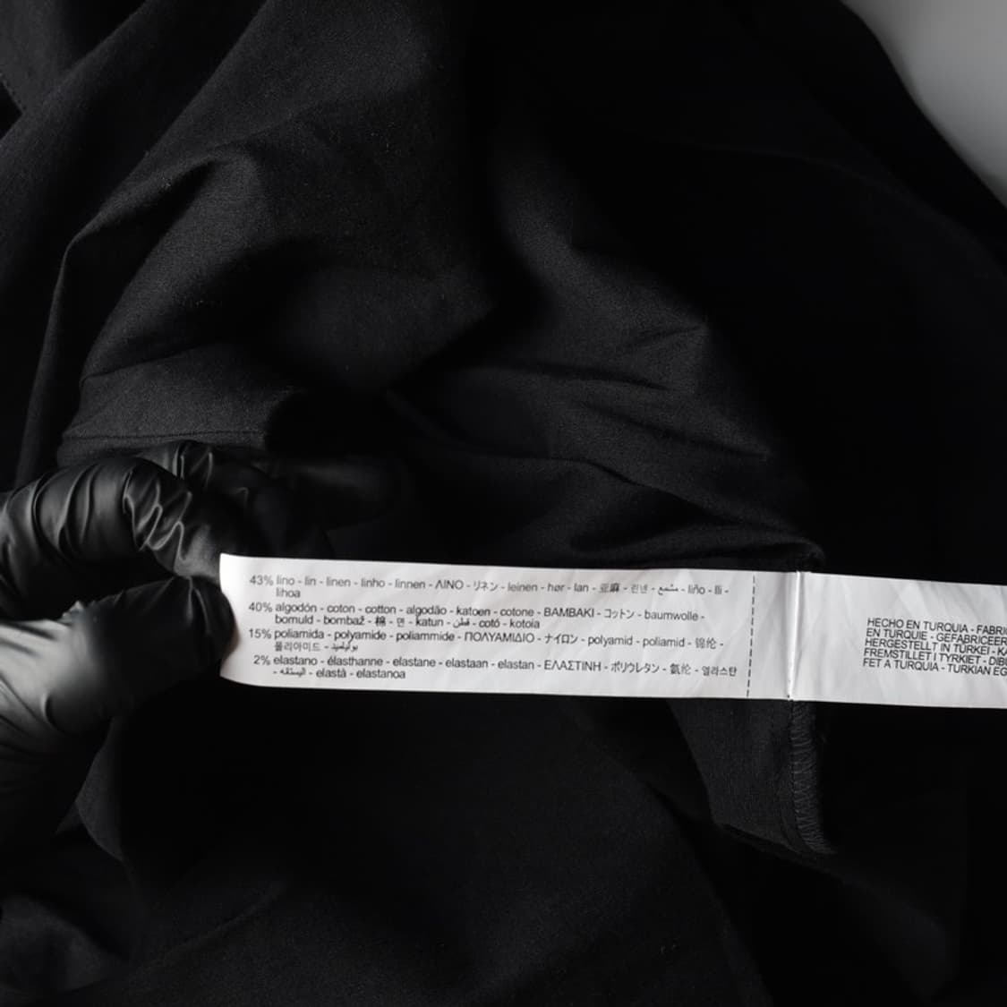 ZARA 비즈 스트랩 셔링 리넨 미니 원피스 블랙 L 상품이미지7