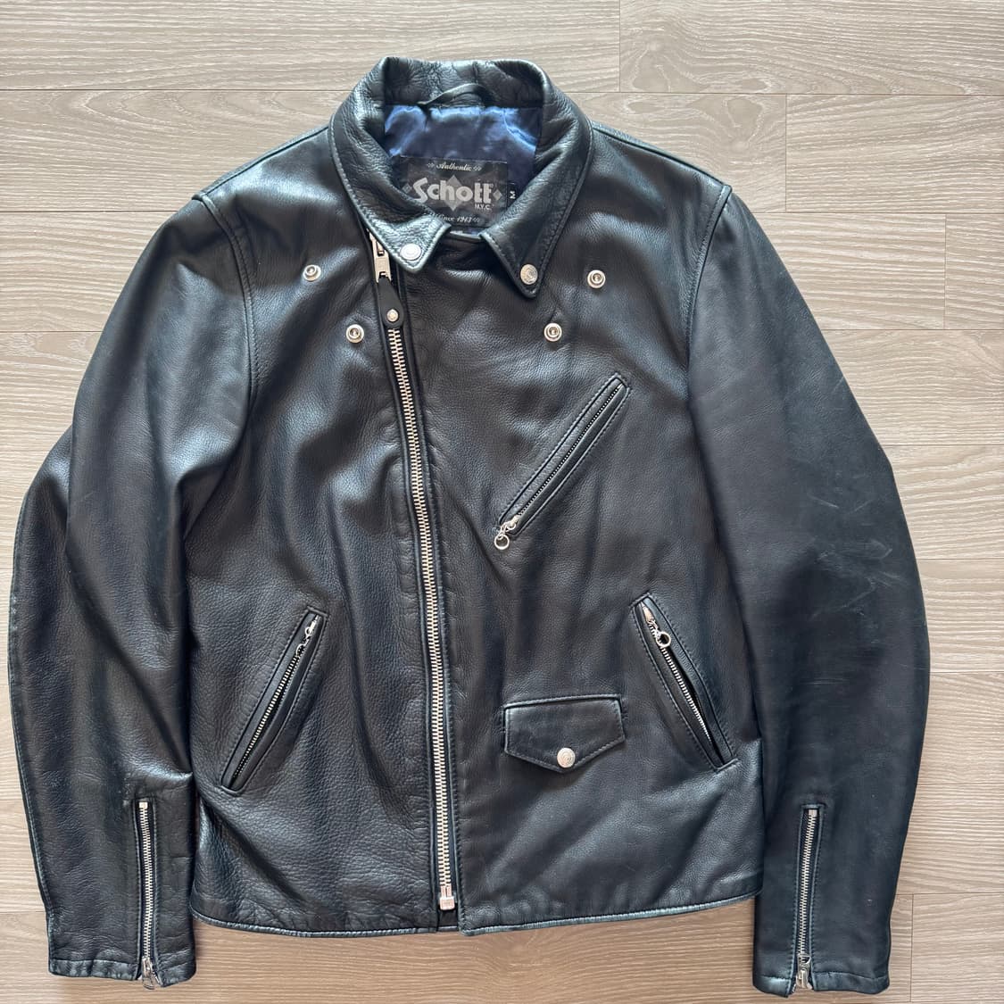 Schott 쇼트 가죽라이더 자켓 표기M (체감 100) 상품이미지5