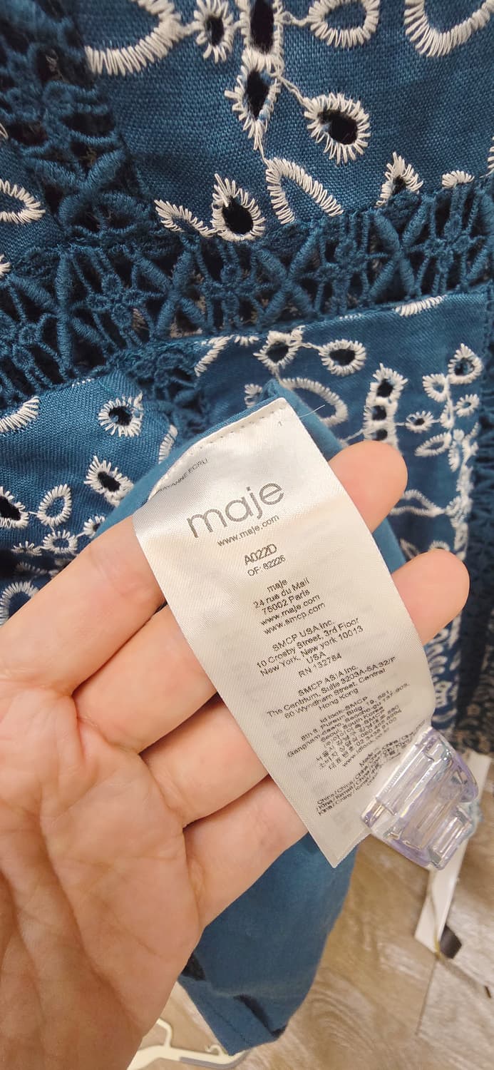 ✔ maje 정품)마쥬 자수 패턴 플레어 원피스 💎 프렌치 감성 에스닉 상품이미지6