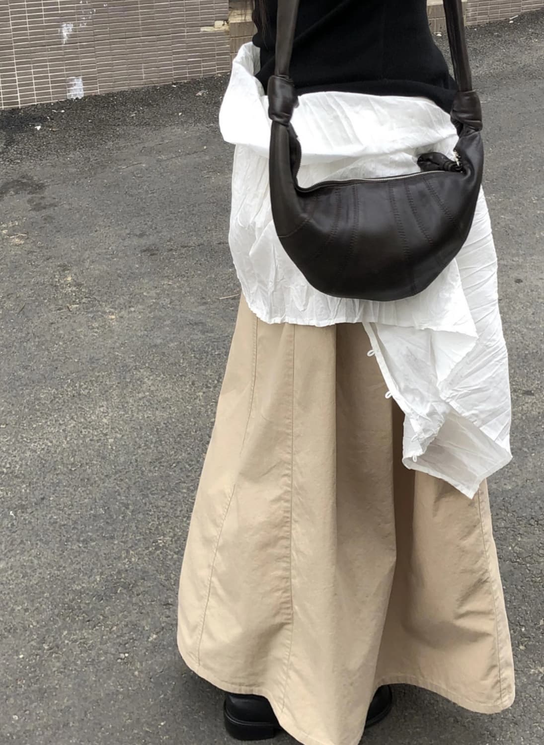 씨유쑨 헤이 맥시 스커트 베이지 s 상품이미지5