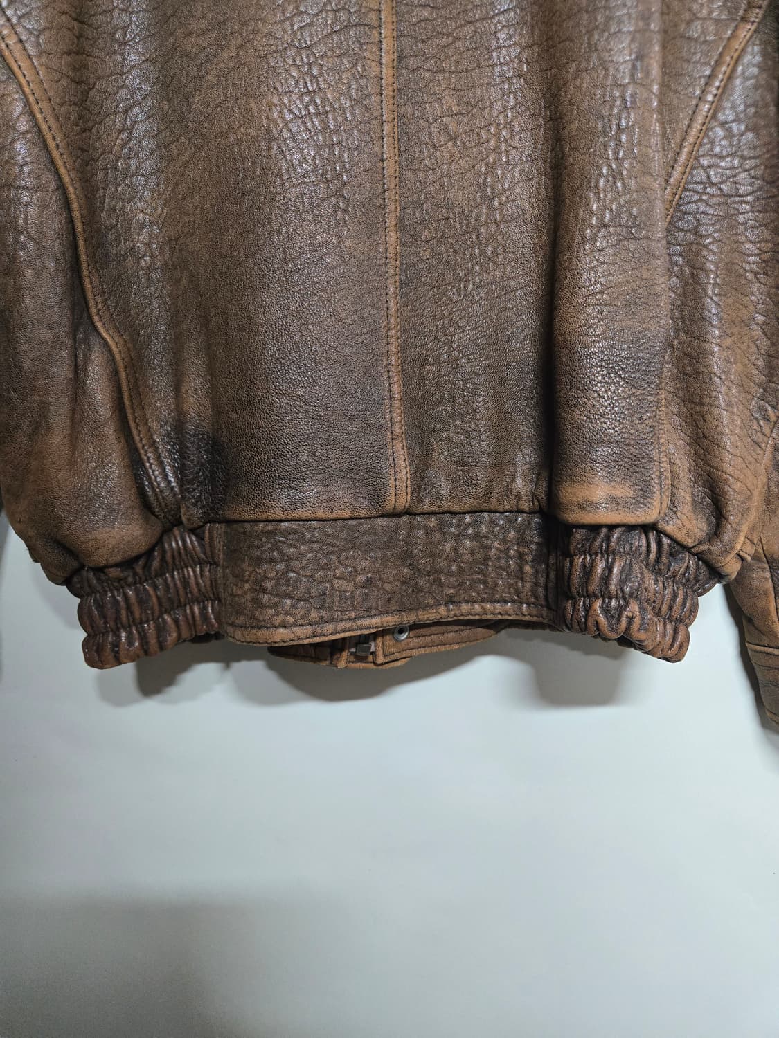 Men's Robo 로보 램브킨 양가죽 봄버 블루종 자켓 L 상품이미지5