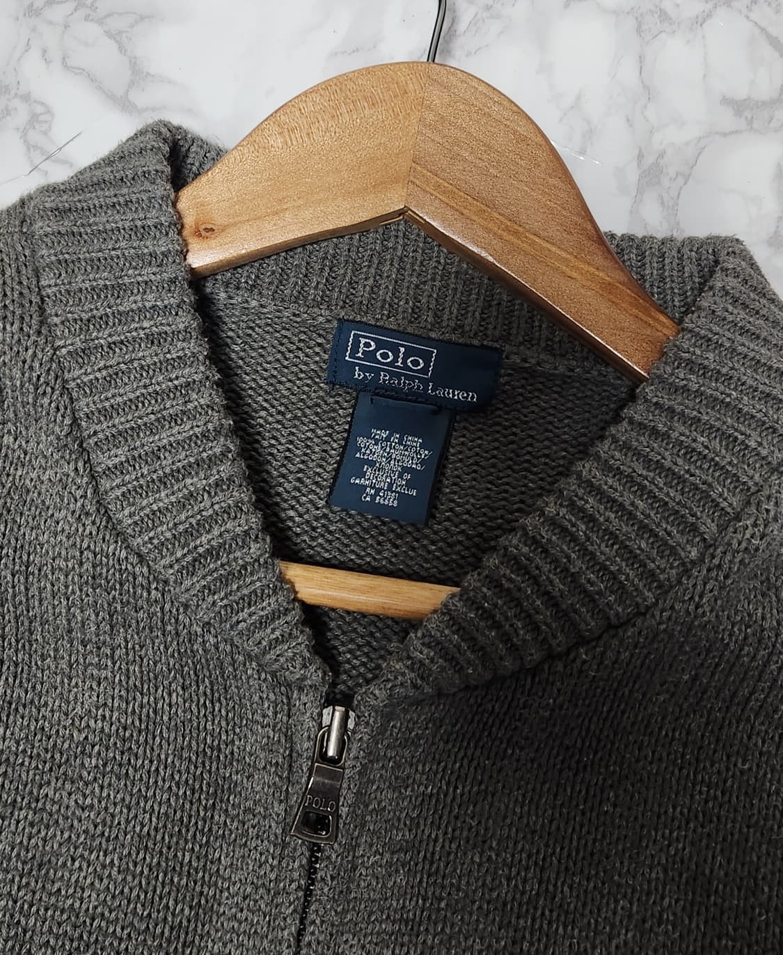 L 폴로 랄프로렌 빅포니 그레이 니트 집업 자켓 상품이미지5