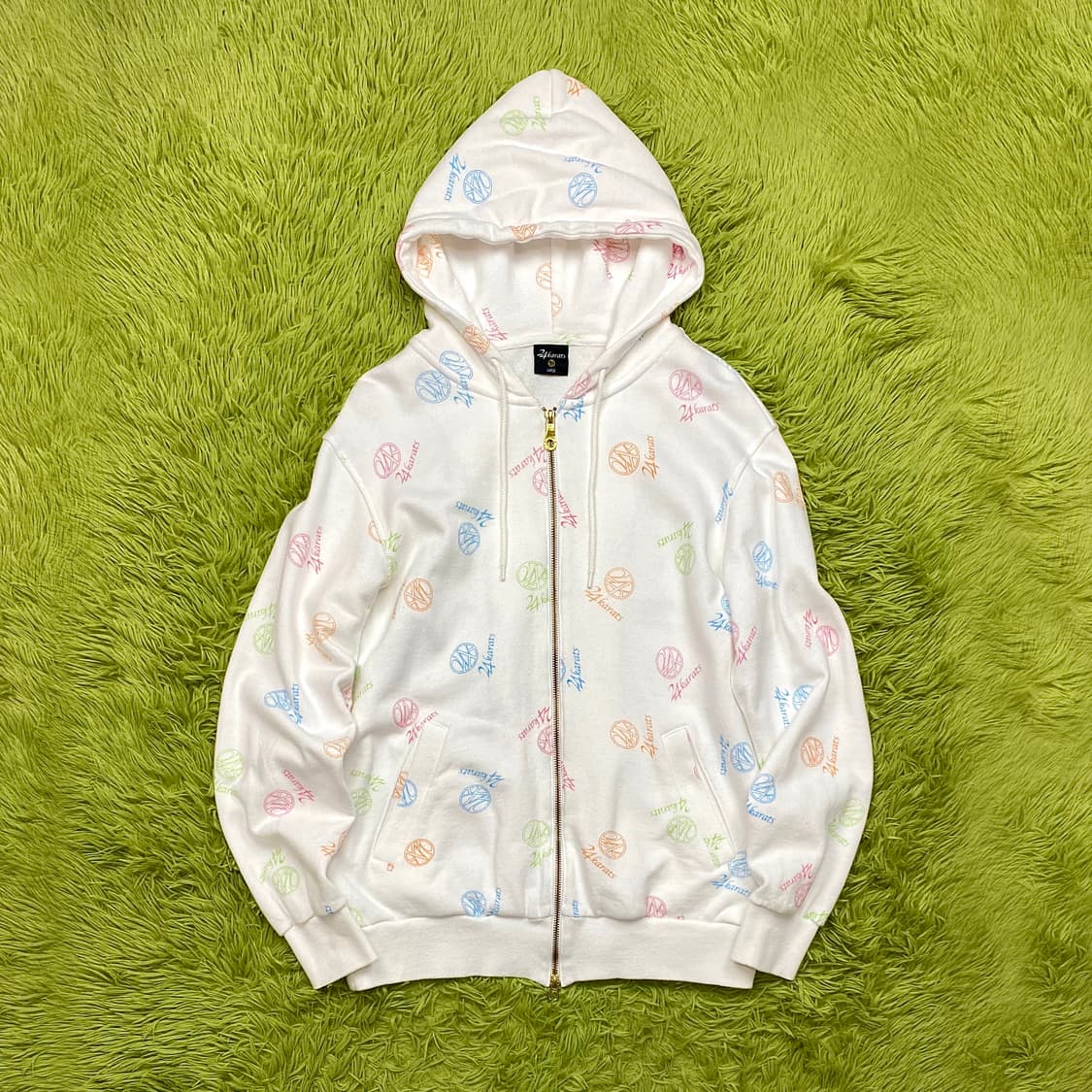 24 KARATS 컬러풀 로고 프린팅 풀 집 후드 자켓 상품이미지1