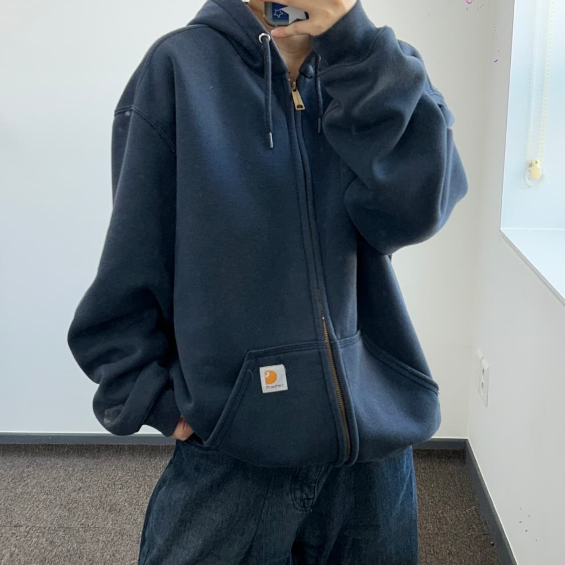 Carhartt 칼하트 네이비 후드집업 상품이미지2