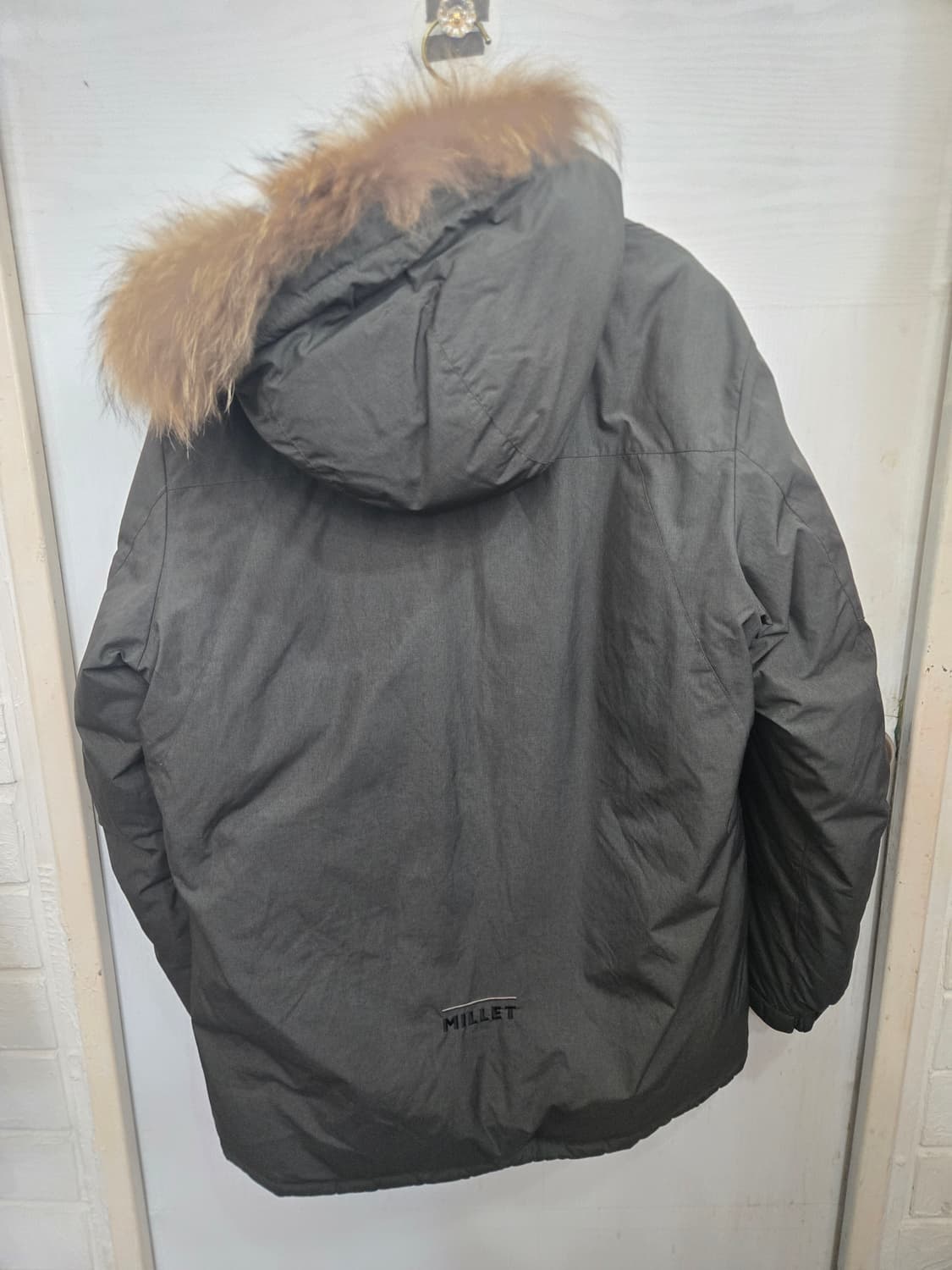 100,L) MILLE 밀레 덕다운패딩! 카키색상! 모자털천연모피 상품이미지4