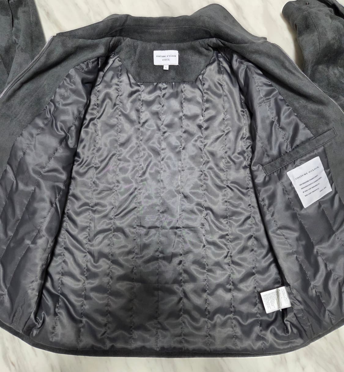 커스텀어클락 그레이 카고포켓 스웨이드 블루종 상품이미지4