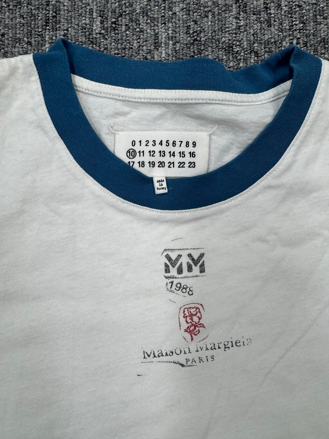 마르지엘라 스탬프티셔츠 블루 xl 상품이미지4