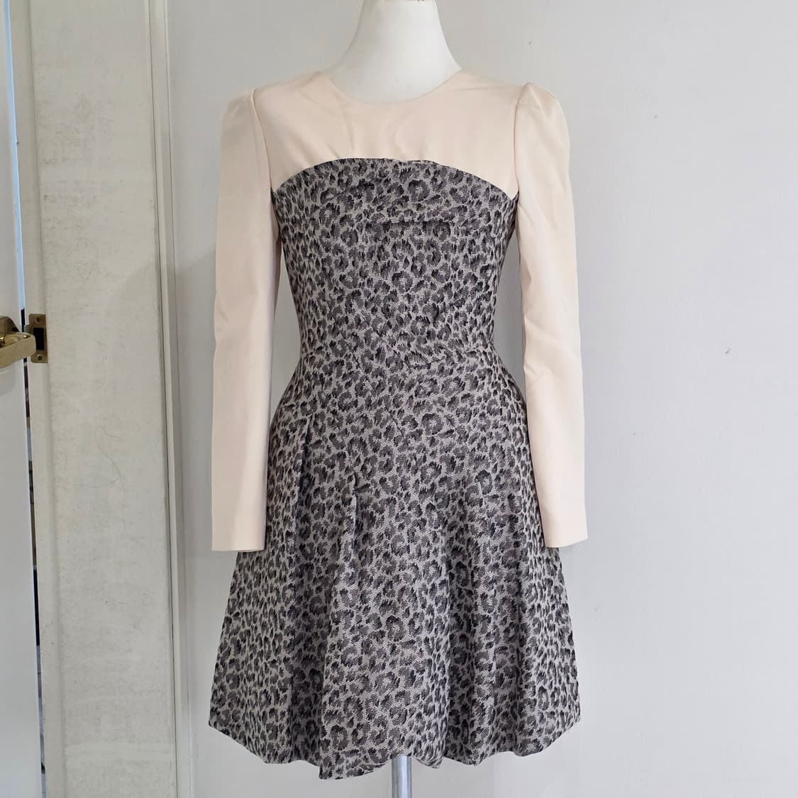 빈티지)레오파드호피st패턴 글리터 플리츠 미니원피스 상품이미지1