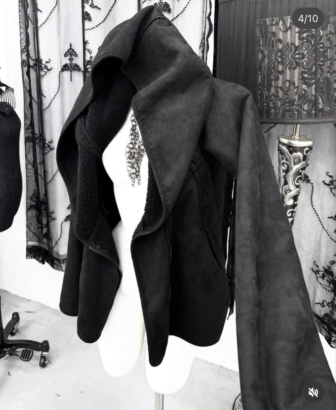 qvintage 큐빈티지 후드 무스탕 acr 무채색 상품이미지1