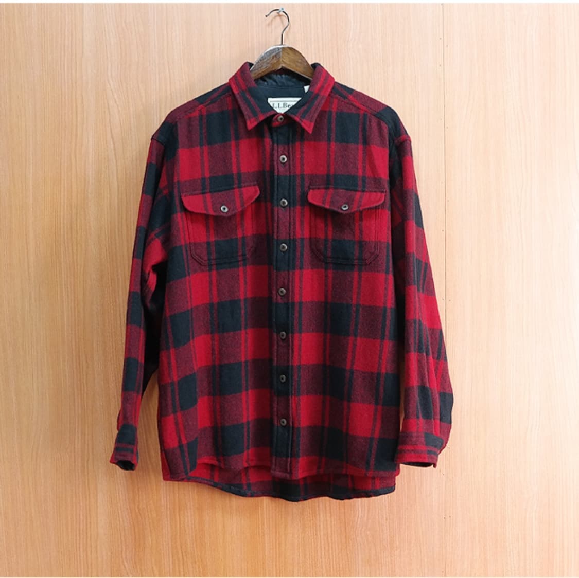 미국산 L.LBEAN 엘엘빈 두툼한 빈티지 울 체크남방 상품이미지2