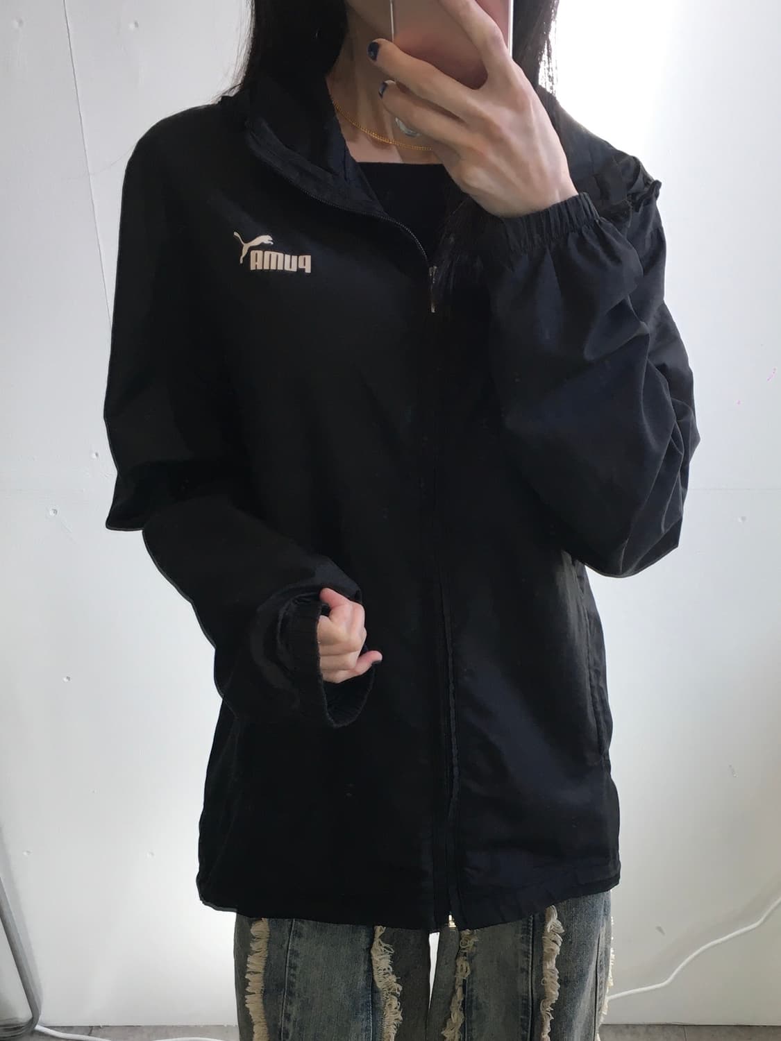 퓨마 가슴로고 후드 바람막이 자켓 상품이미지2