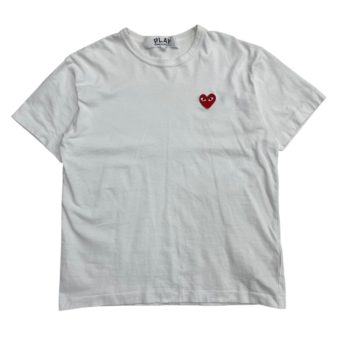 꼼데가르송 레드 하트 와펜 화이트 반팔 L 상품이미지2