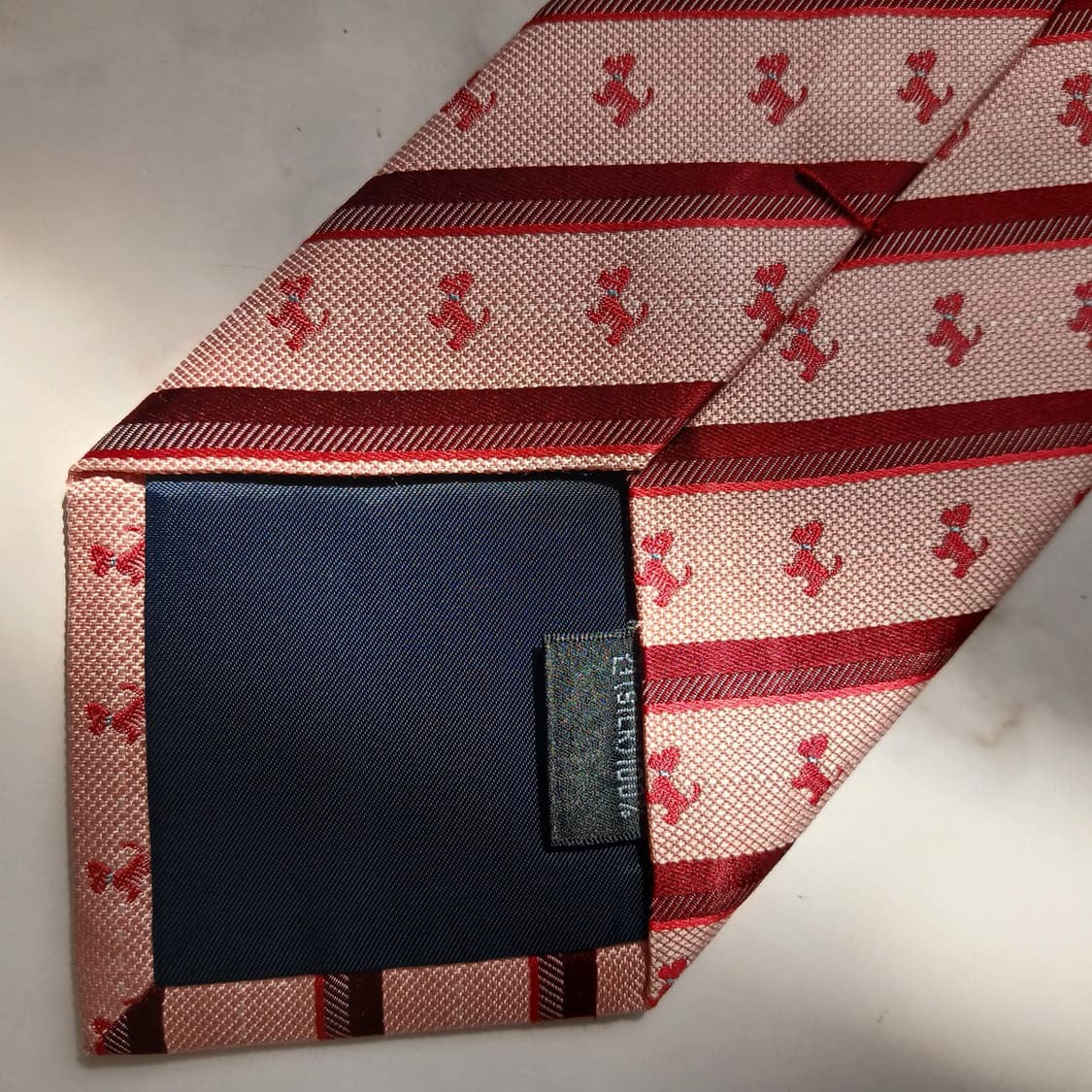 아쿠아스큐텀 스트라이프 도그 패턴 넥타이 9.4cm S~A+등급 E832 상품이미지8