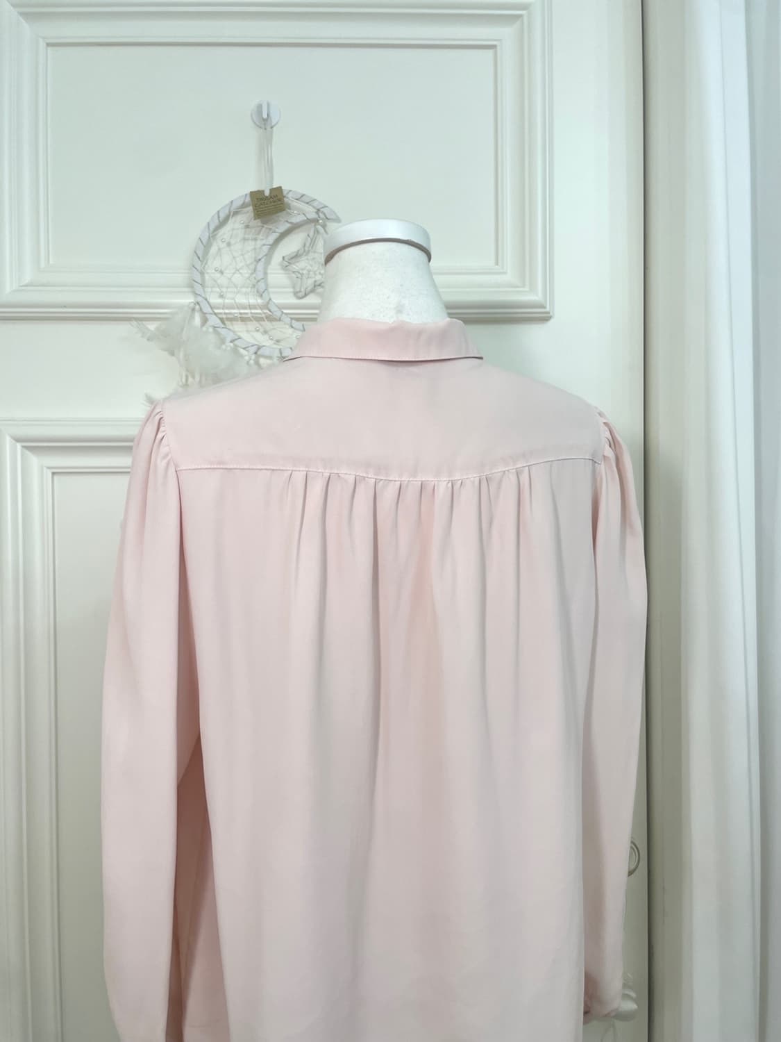 coral double shirring puff blouse 상품이미지4