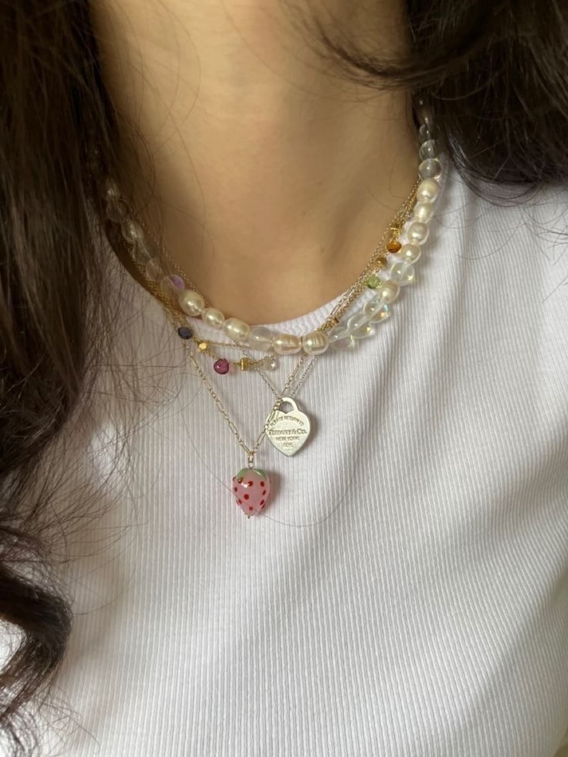 마뗑킴 담수 진주 목걸이 PEARL MIX NECKLACE 상품이미지4