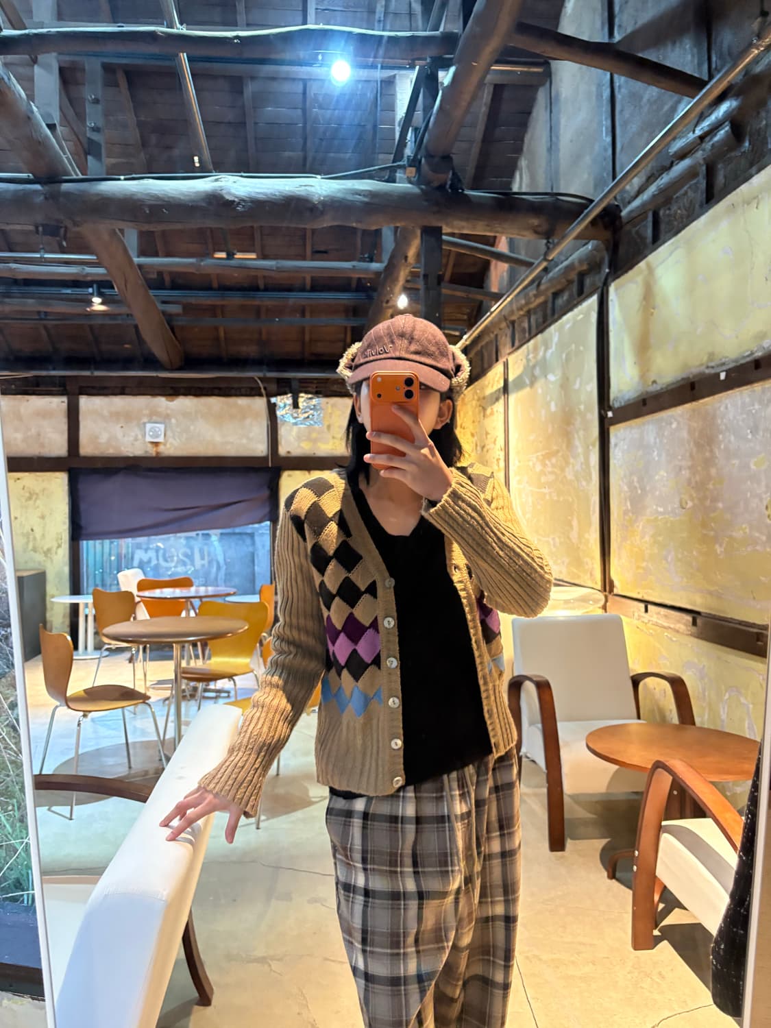 Castellani 체크 아가잉 니트 가디건 상품이미지2