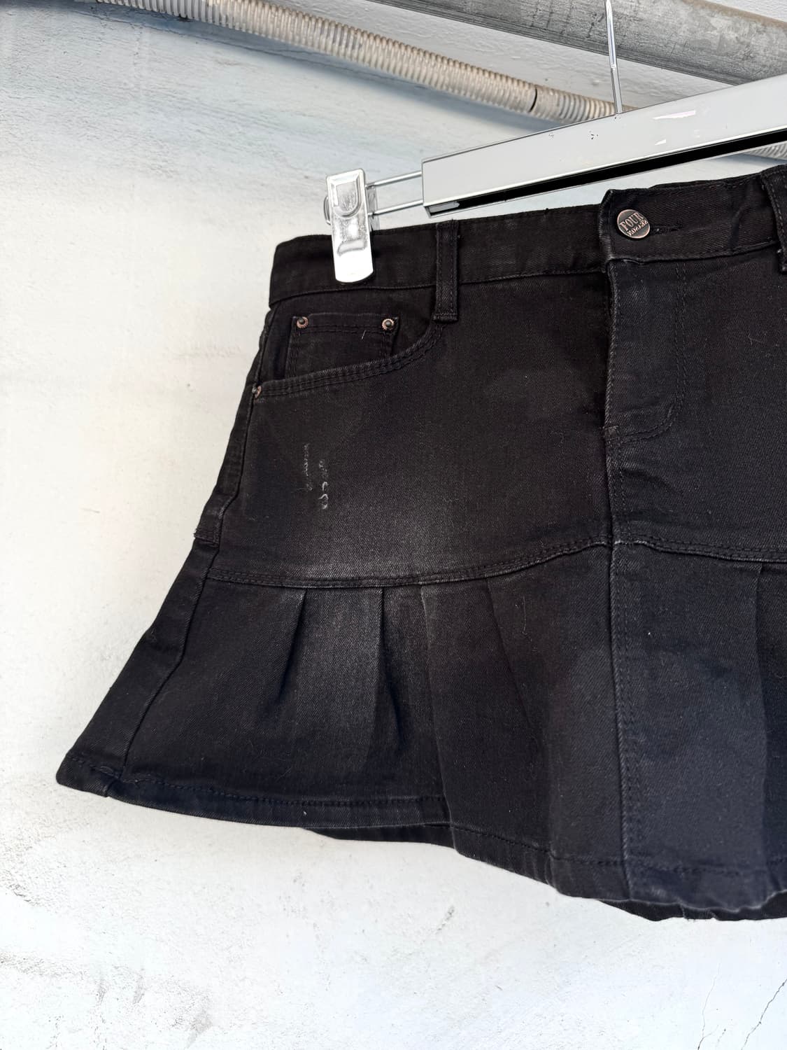 Black denim flared skirt 상품이미지2