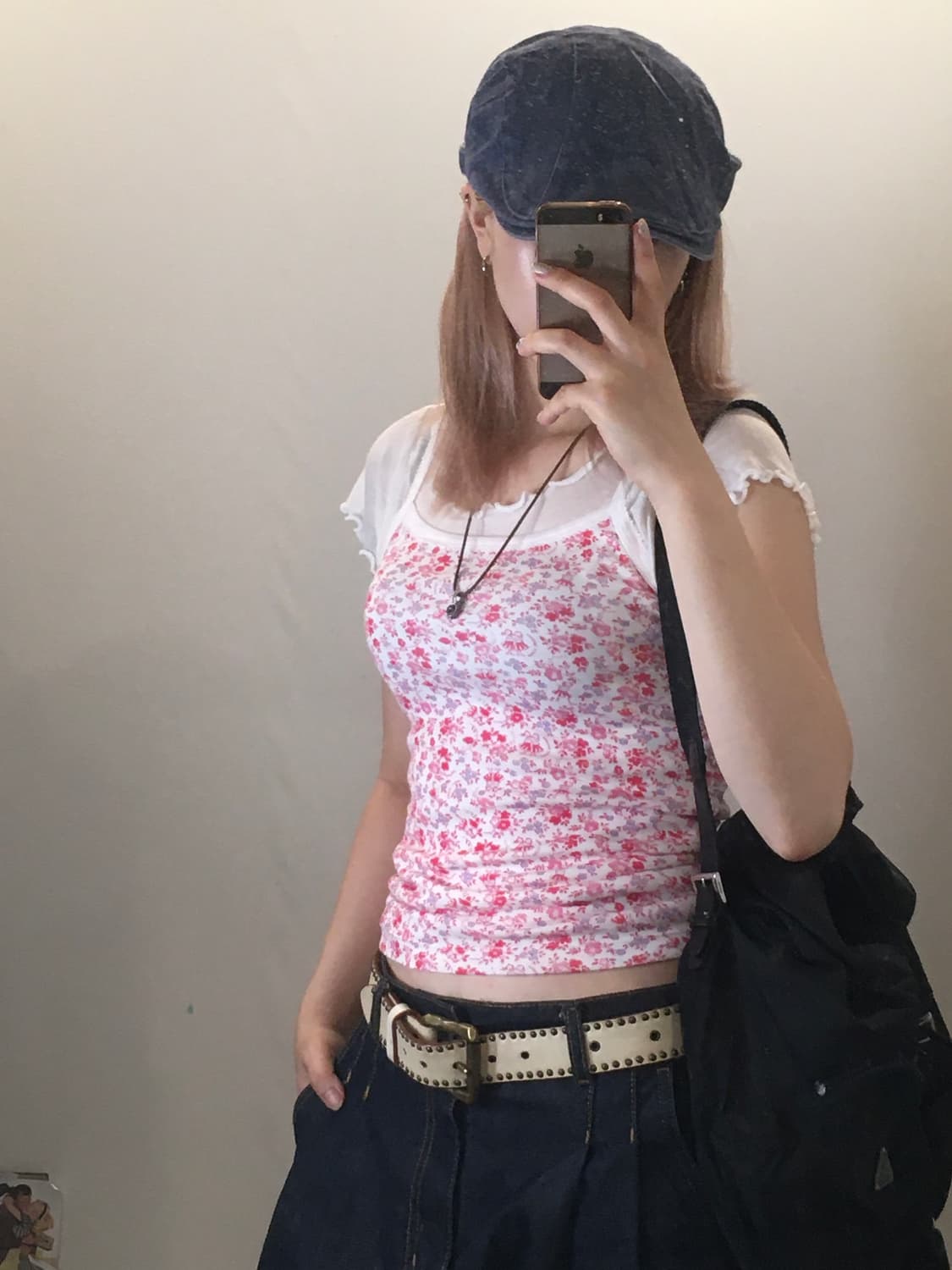 일본빈티지 잔꽃 슬리브리스 상품이미지2