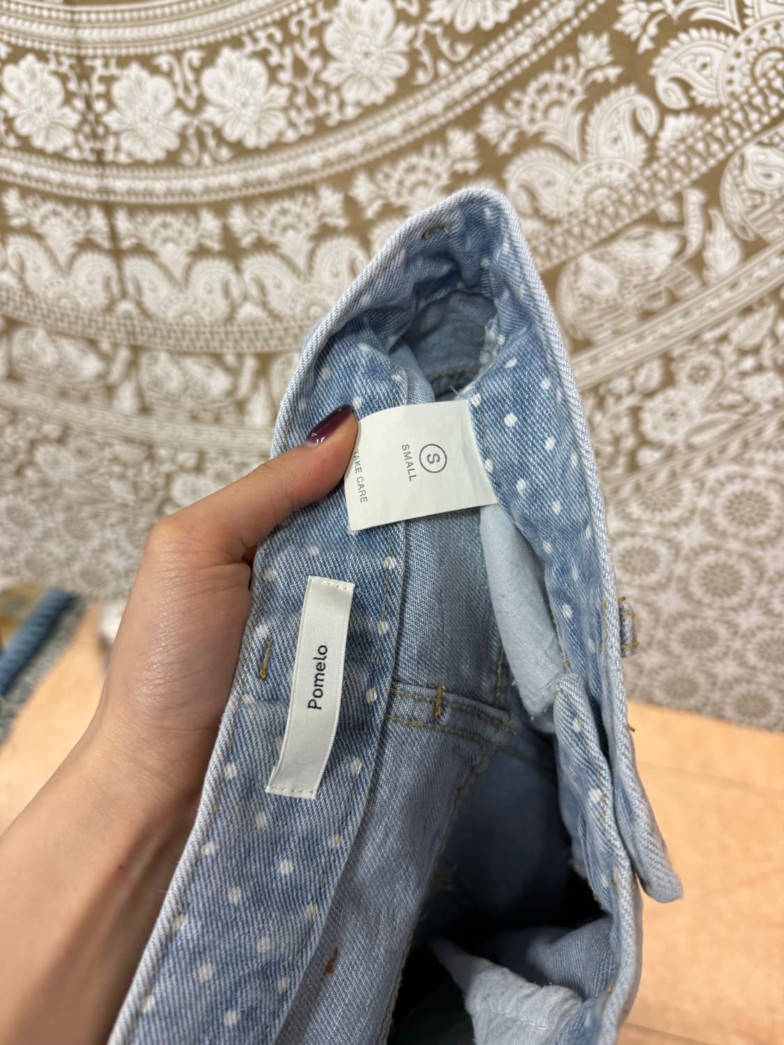 빈티지 여성 도트 데님팬츠(Z1045) 상품이미지6