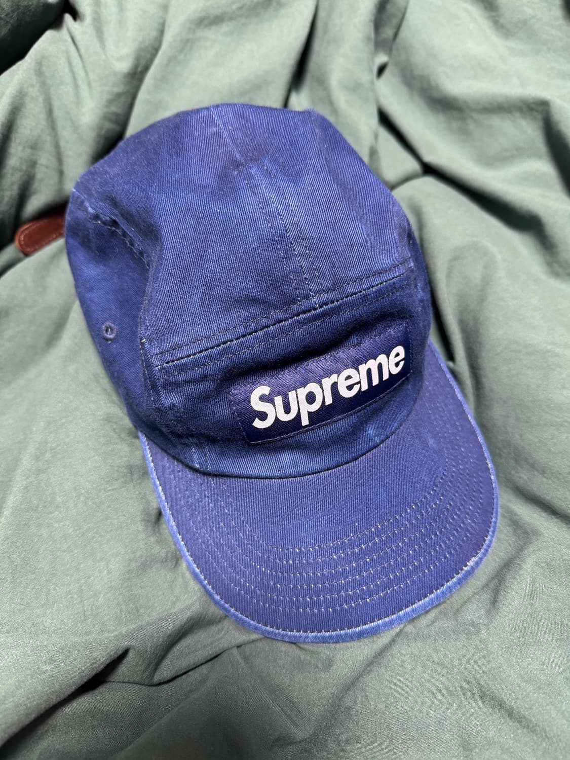 25SS 슈프림 워시드 치노 트윌 캠프캡 인디고 상품이미지1