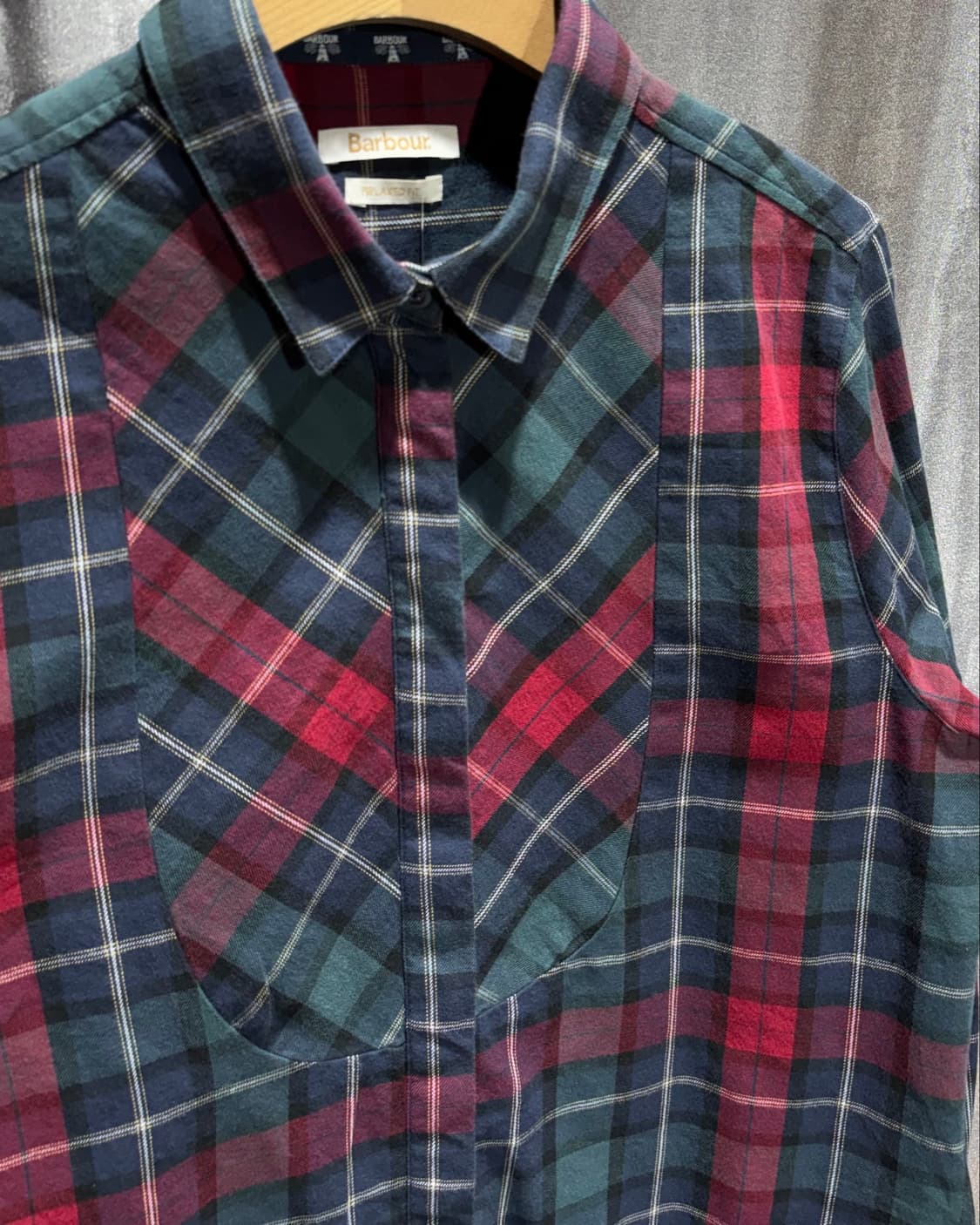 S Barbour 바버 릴렉스 레드그린 체크 셔츠  상품이미지4
